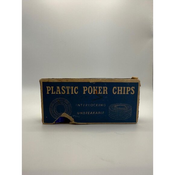 Poker Chips Vintage Red White Blue Original Box - Picture 6 of 8